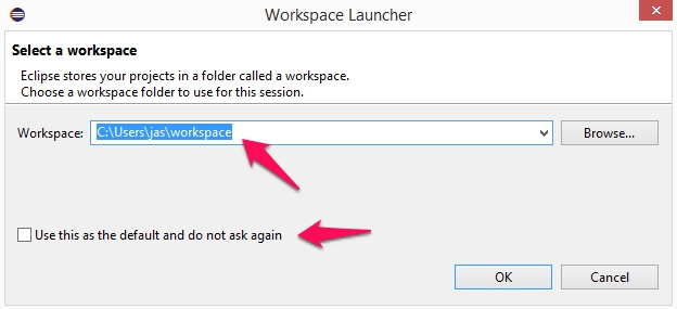 Select Eclipse Workspace