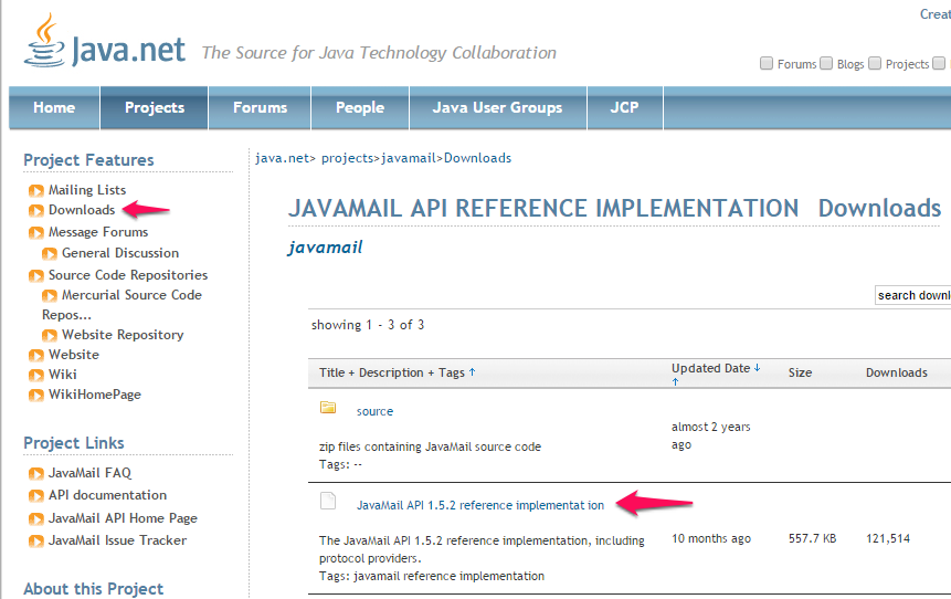 Download JavaMail