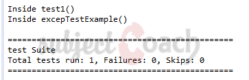 Exception example testNG
