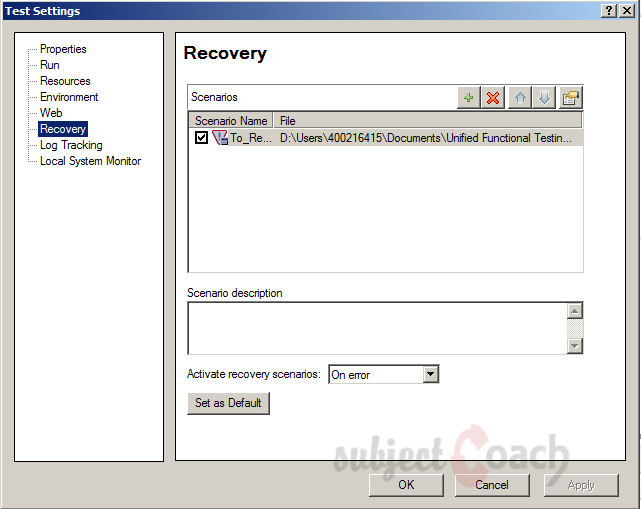 verification recovery QTP
