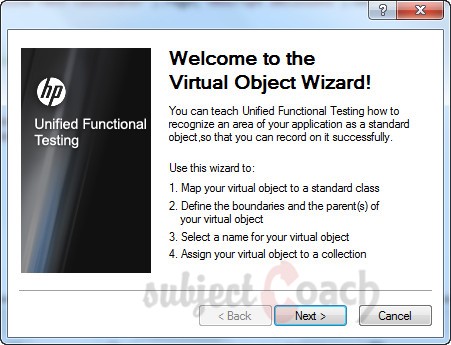 Virtual Object Wizard Step 1