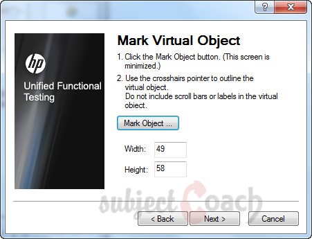 Virtual Object Wizard Step 3 - QTP