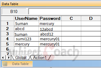 data table qtp