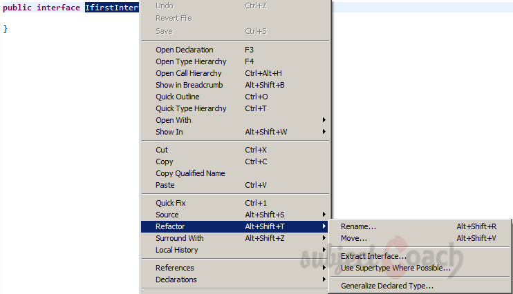 Refactoring example - Eclipse