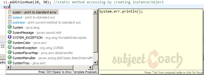 eclipse- code template example