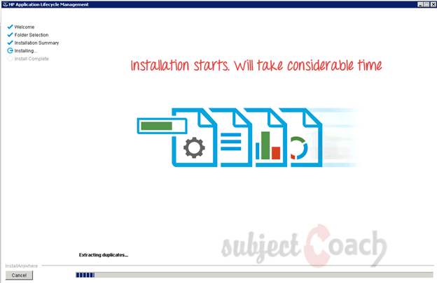 Installation Summary Dialog box HP ALM