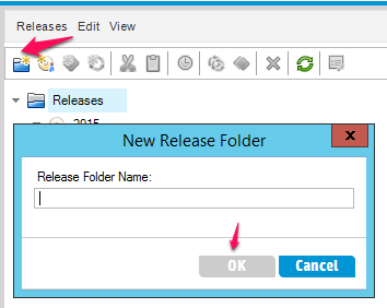 New release folder HP ALM