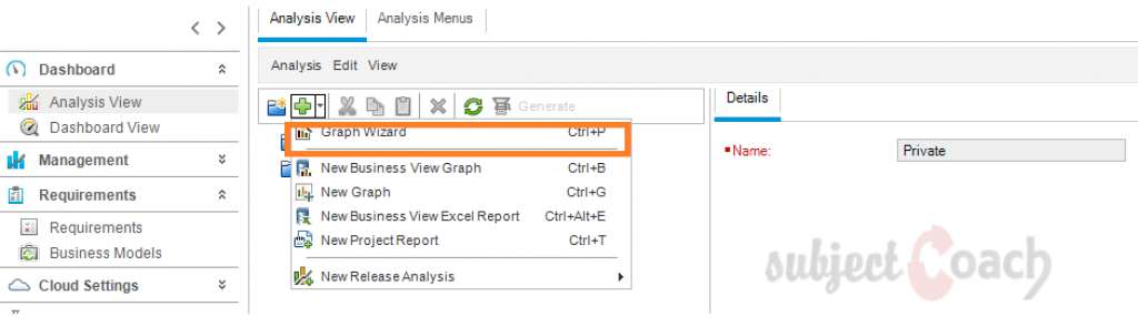 Analysis view HP ALM