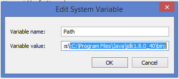 Editing path variable for windows