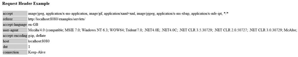 HTTP Headers servlet requests