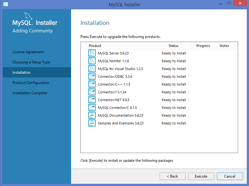 MySQL Install Connectors