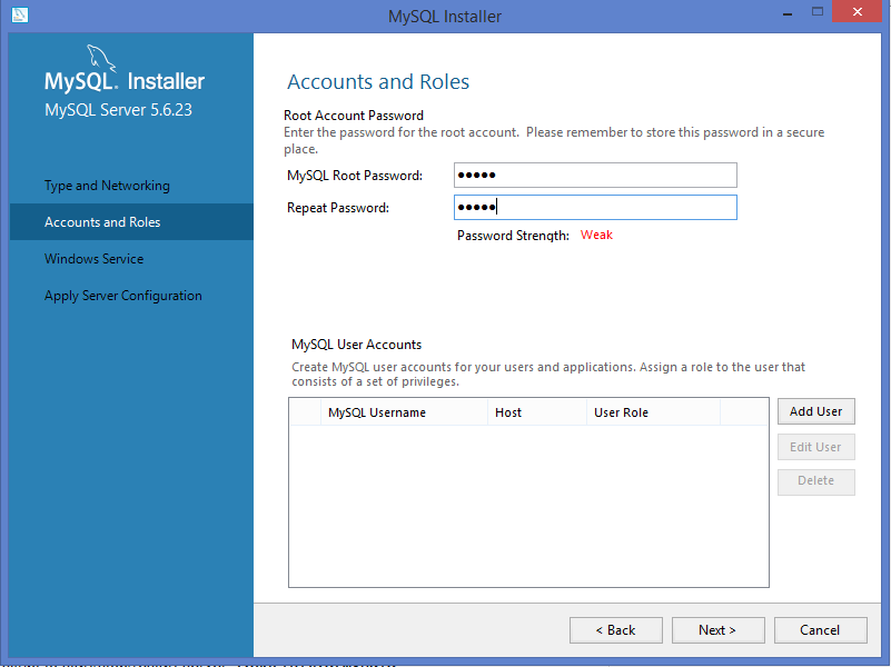 MySQL Root password set