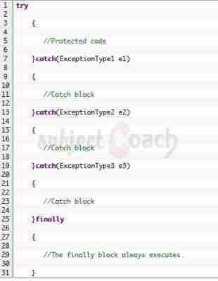 try catch exception handling example