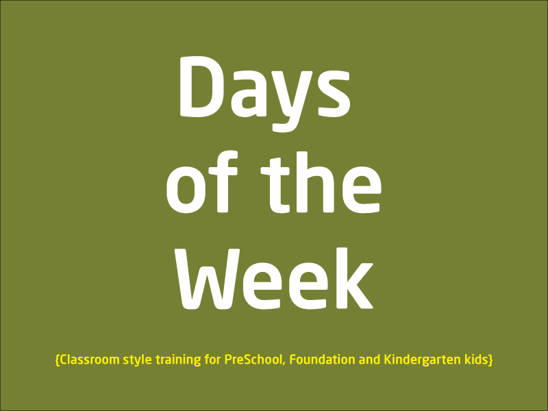SubjectCoach | Days of the week