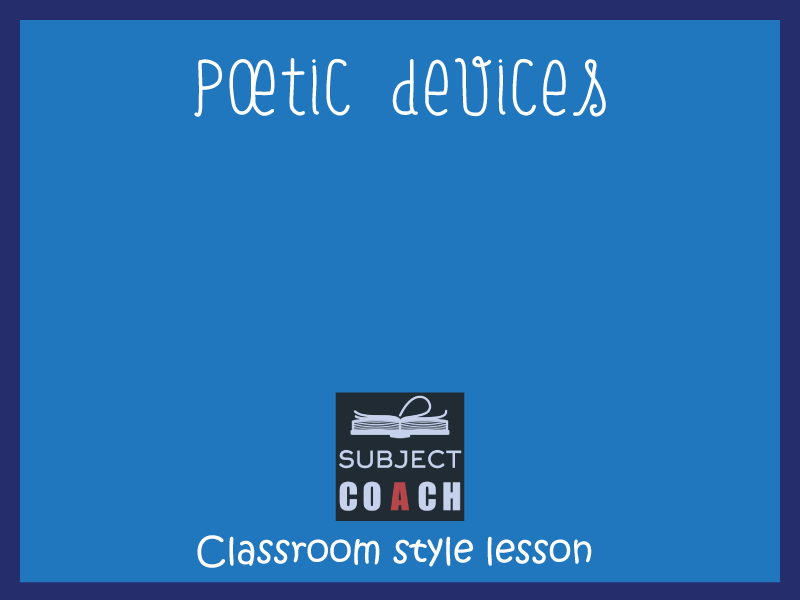 SubjectCoach | Poetic devices