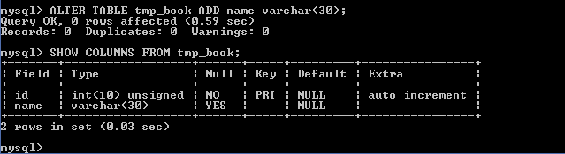 MySQL Alter table