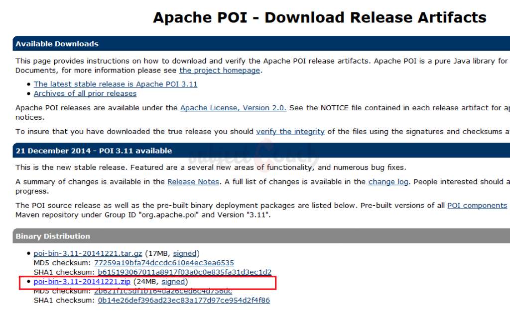 Apache POI Download