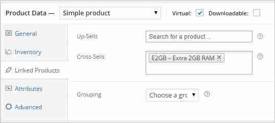 Cross sell virtual products WooCommerce