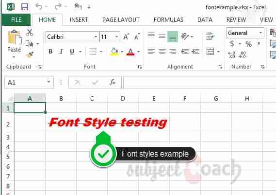 Font Style example with Apache POI