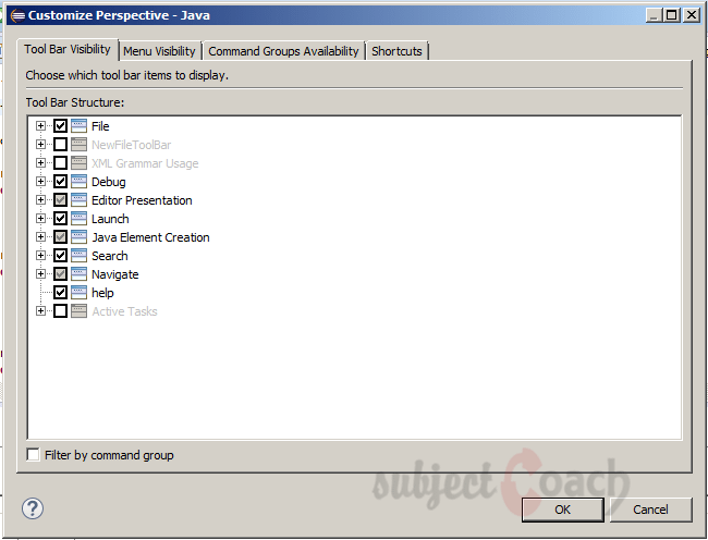 Customizing a perspective - Eclipse