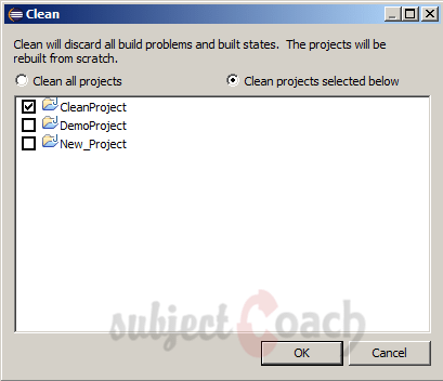 Clean projects - eclipse
