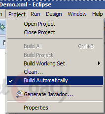 build automatically disable: eclipse