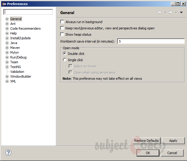 Eclipse Preferences