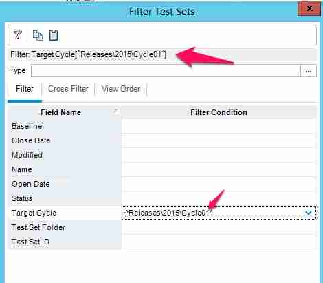 Selected Filter Criteria - HP ALM