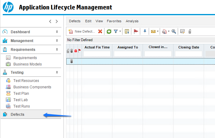 HP ALM Defects