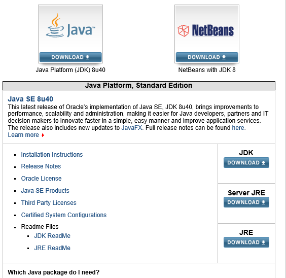 java installers