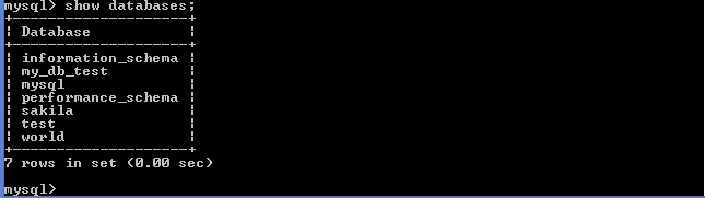 MySQL show databases