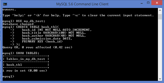 Mysql create table auto_increment