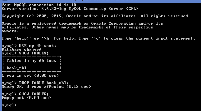 MySQL drop table