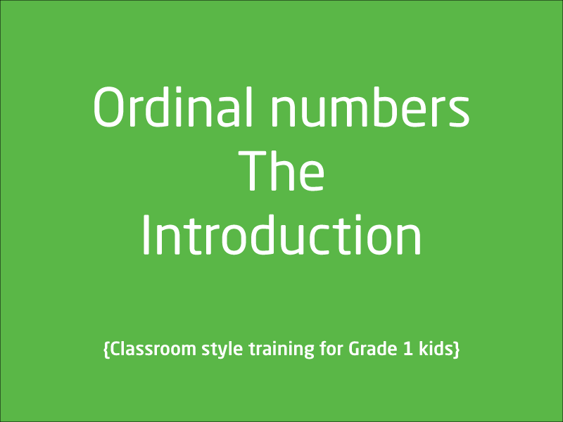 SubjectCoach | Ordinal numbers