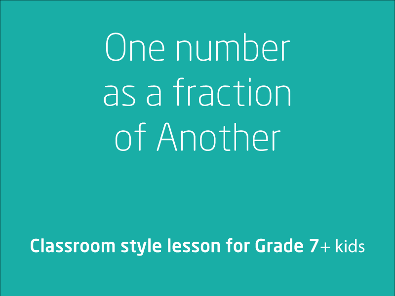 SubjectCoach | Expressing one number as a fraction of another