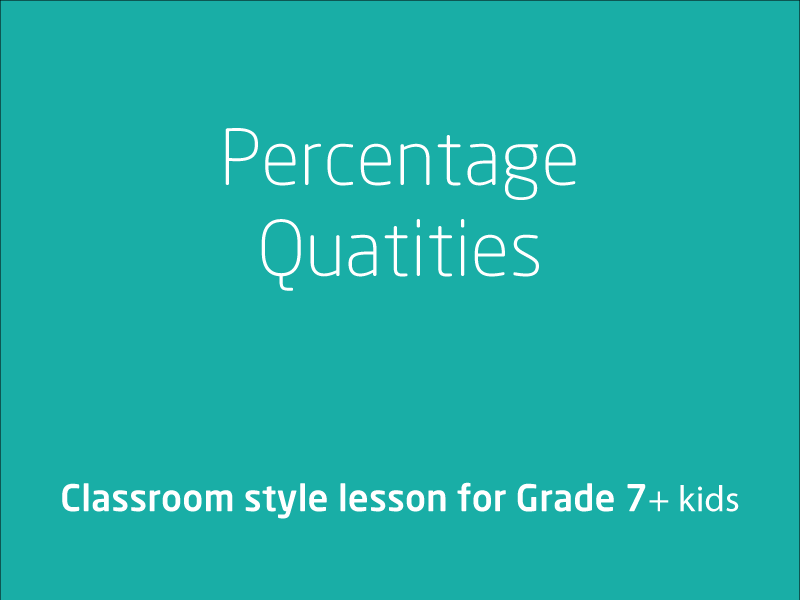 SubjectCoach | Percentage quantities