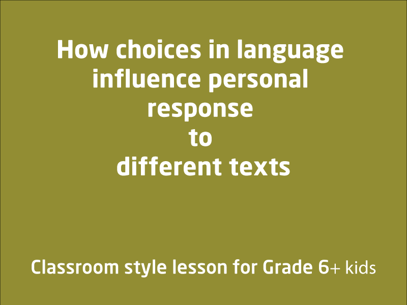 SubjectCoach | How choices in language influence personal response to different texts