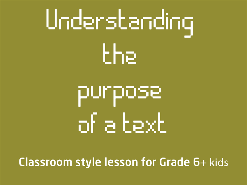 SubjectCoach | Understanding the purpose of a text