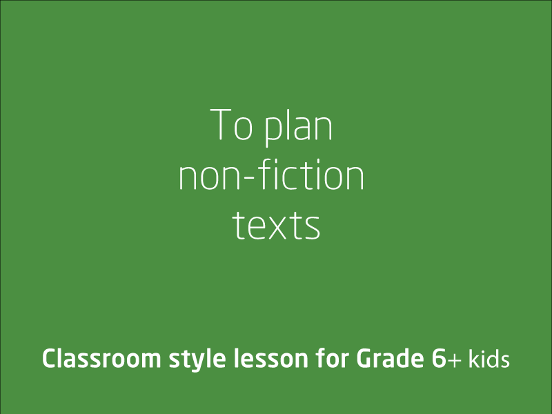 SubjectCoach | To plan non-fiction texts