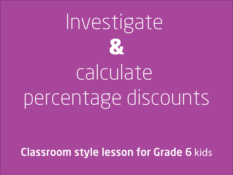 SubjectCoach | Investigate and calculate percentage discounts