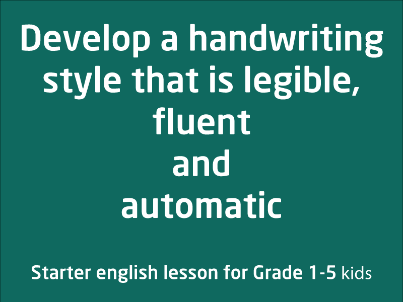 SubjectCoach | Legible, fluent and automatic handwriting