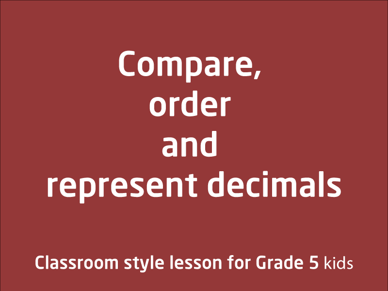 SubjectCoach | Compare, order and represent decimals