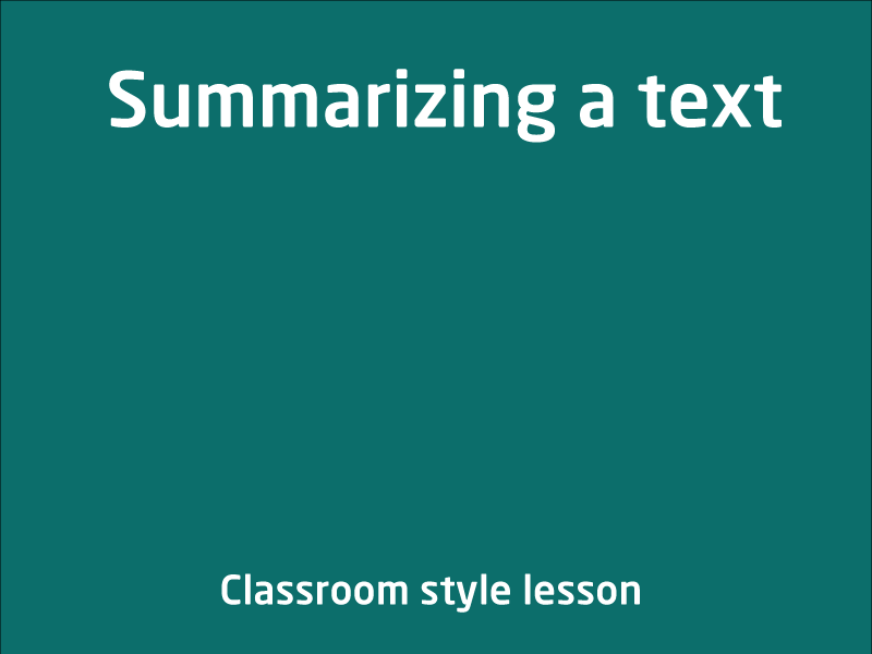 SubjectCoach | Summarizing a text