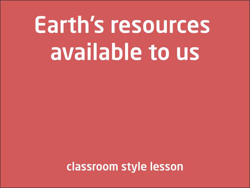 SubjectCoach | Earth's resources