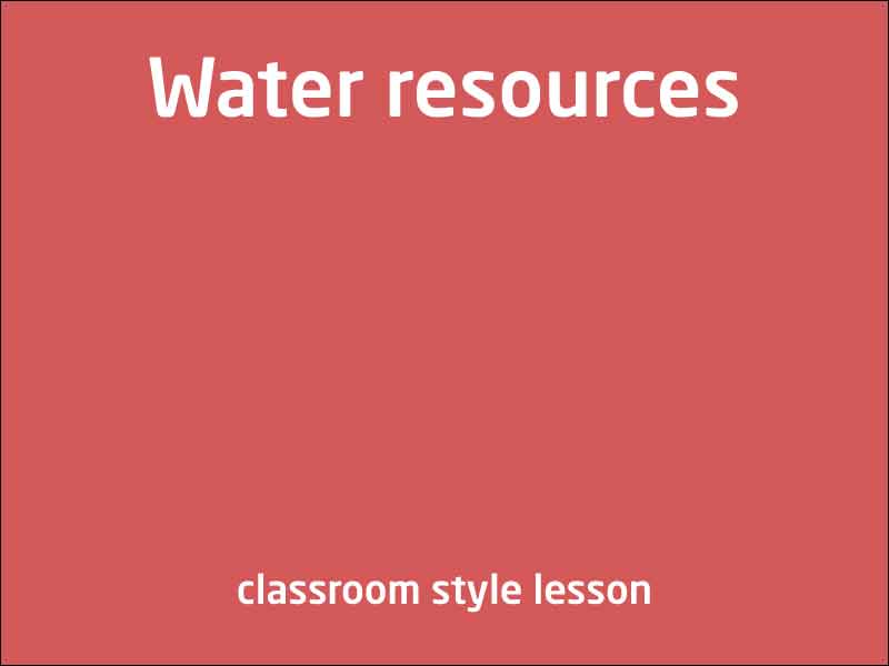 SubjectCoach | Water resources