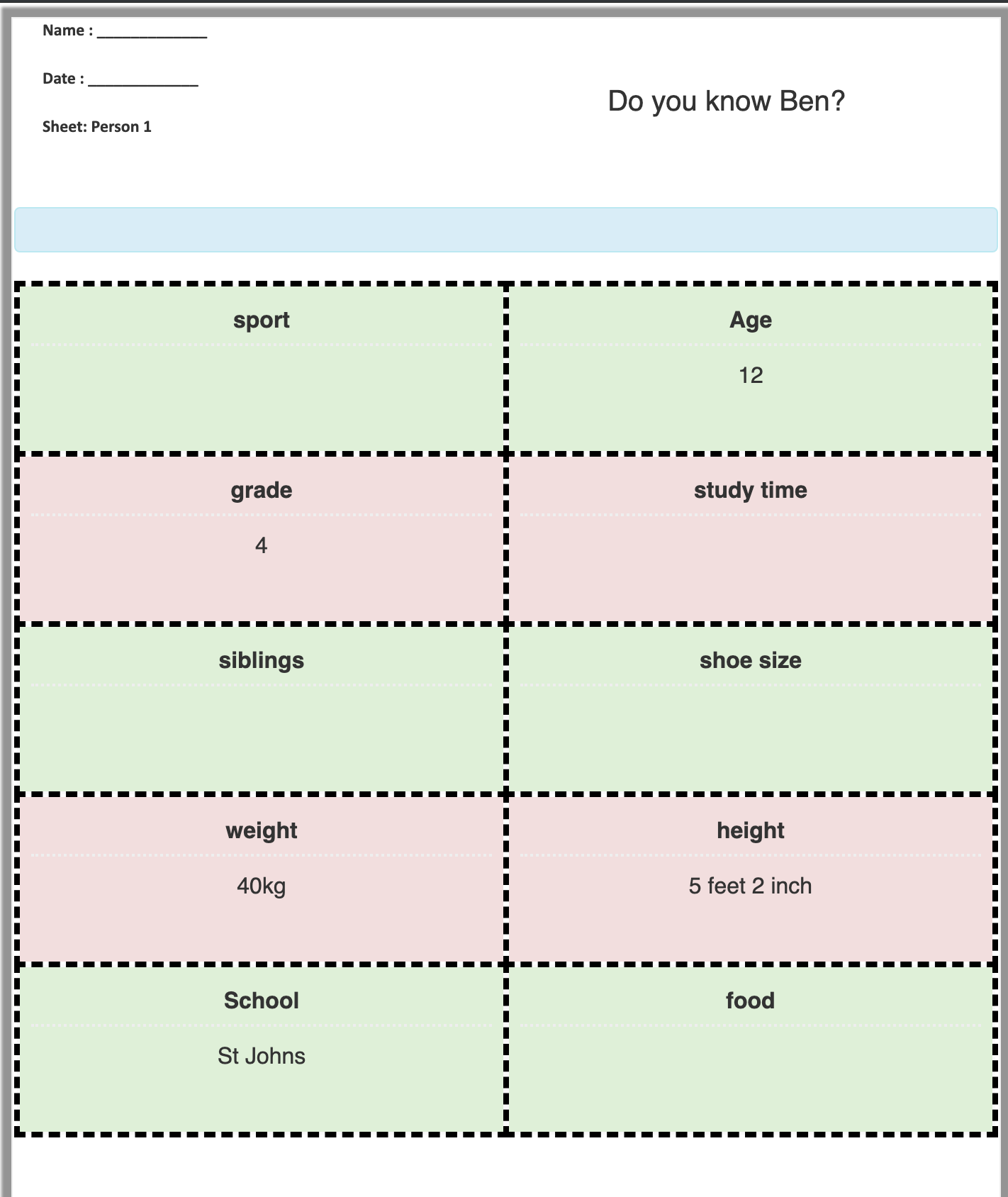 Information Gap Worksheet Generator