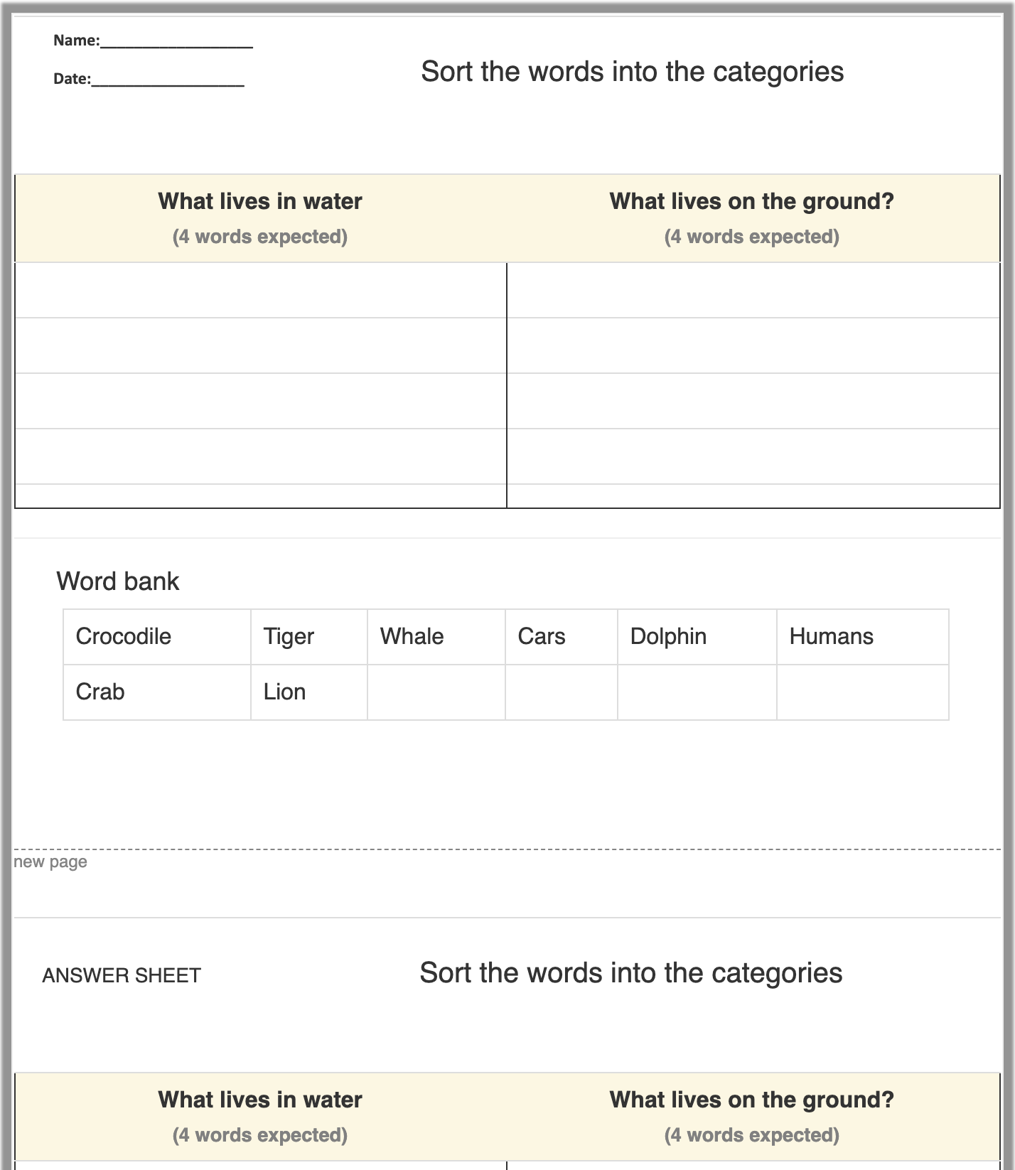 Free English Worksheet Generators For Teachers And Parents