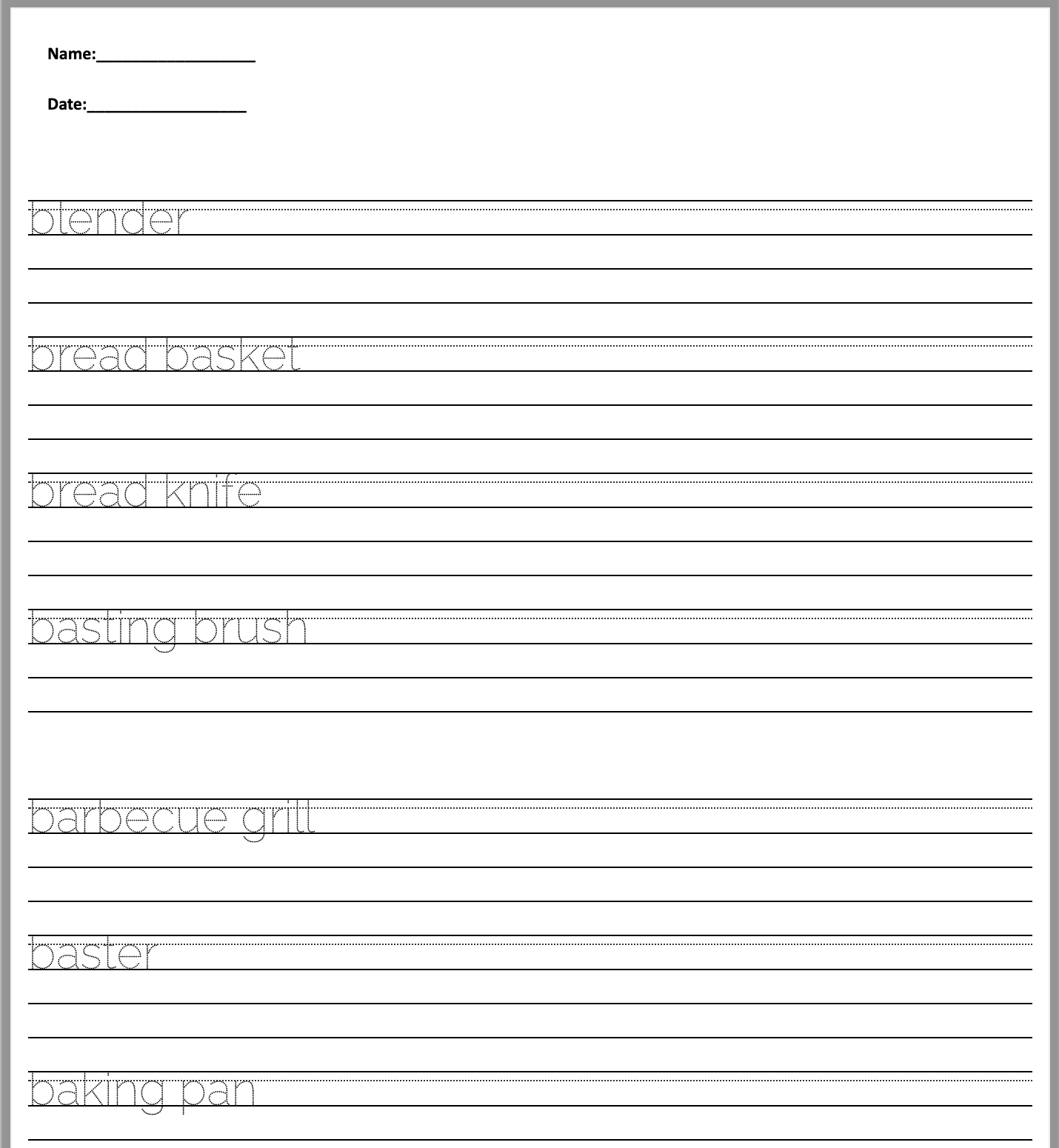 handwriting worksheet generator