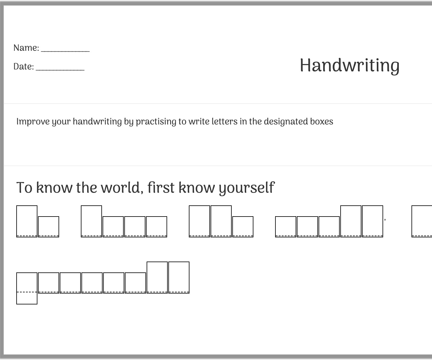 Sentence Tracing Worksheet Generator