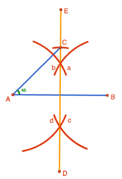 Constructing a 45 Degree Angle